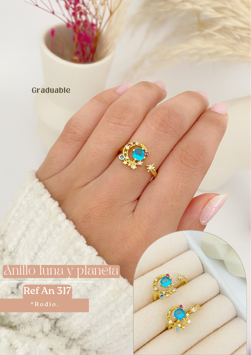 Anillo luna y planeta