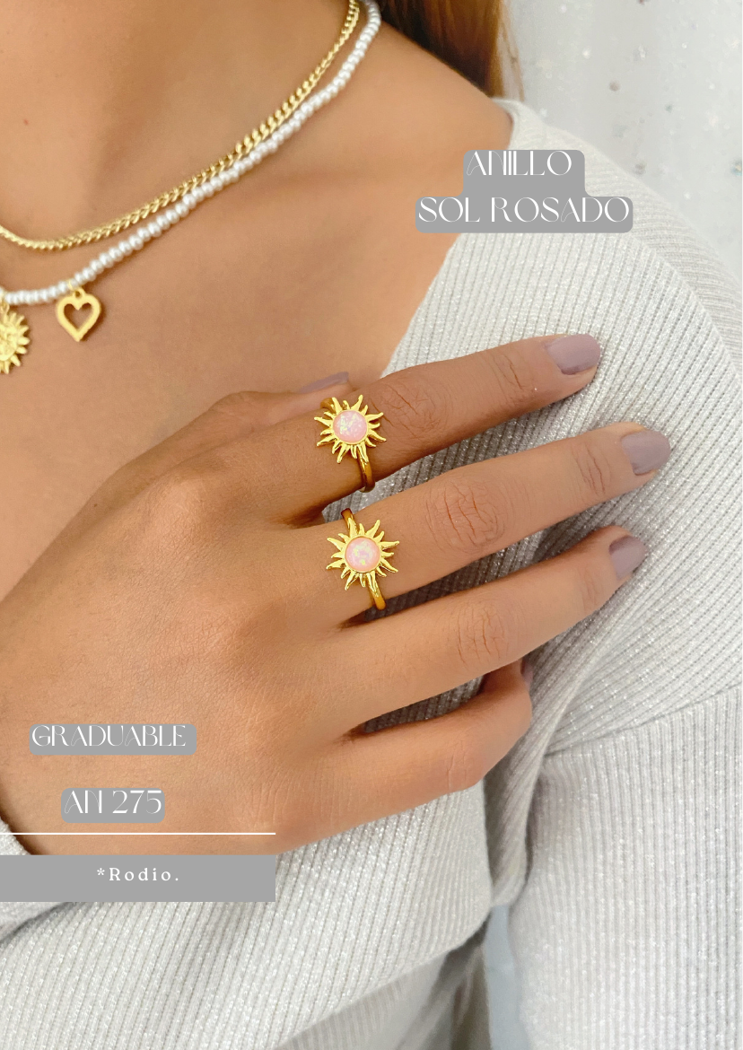 Anillo sol rosado