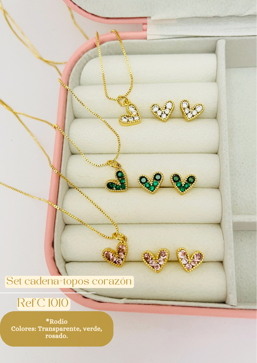 Set cadena+topos corazón