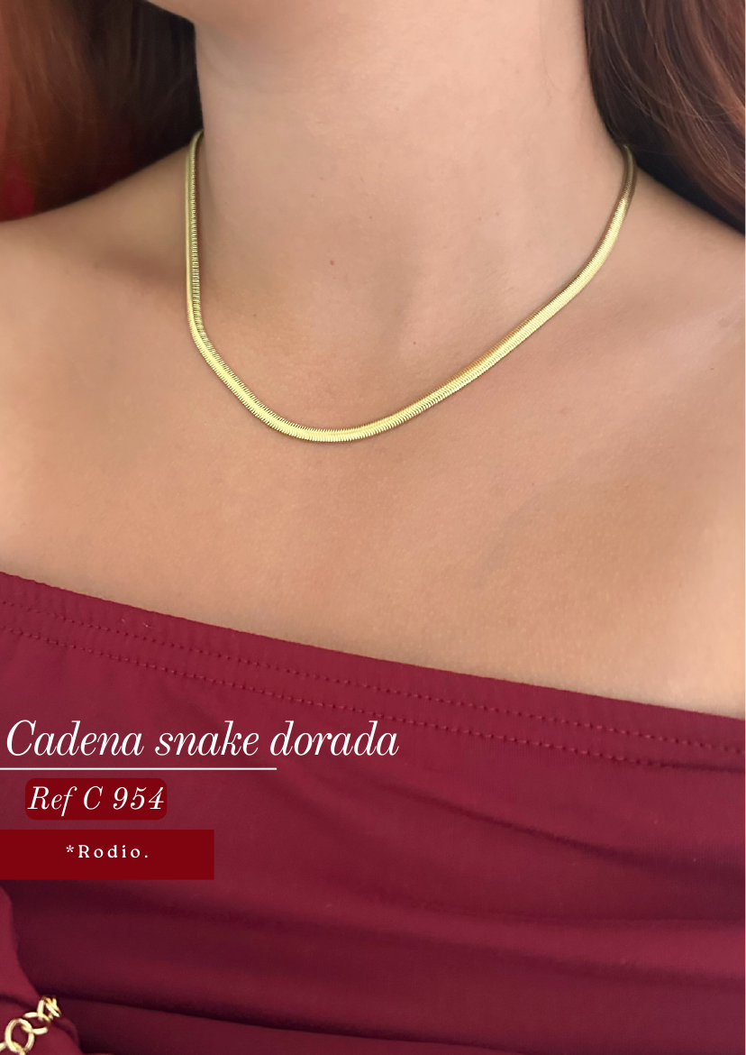 Cadena snake dorada